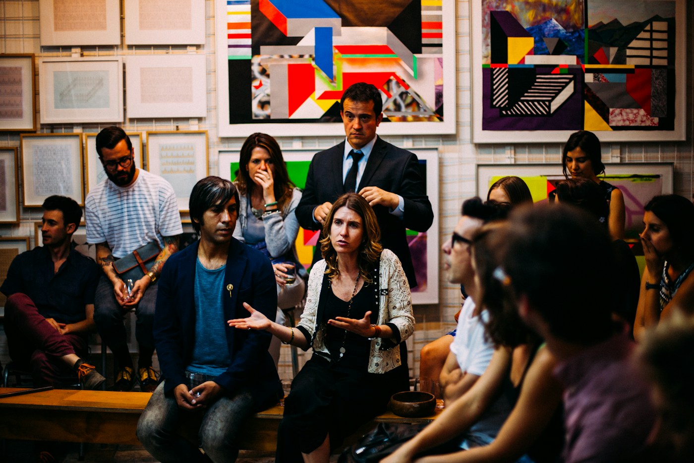 People taking part in a business community discussion